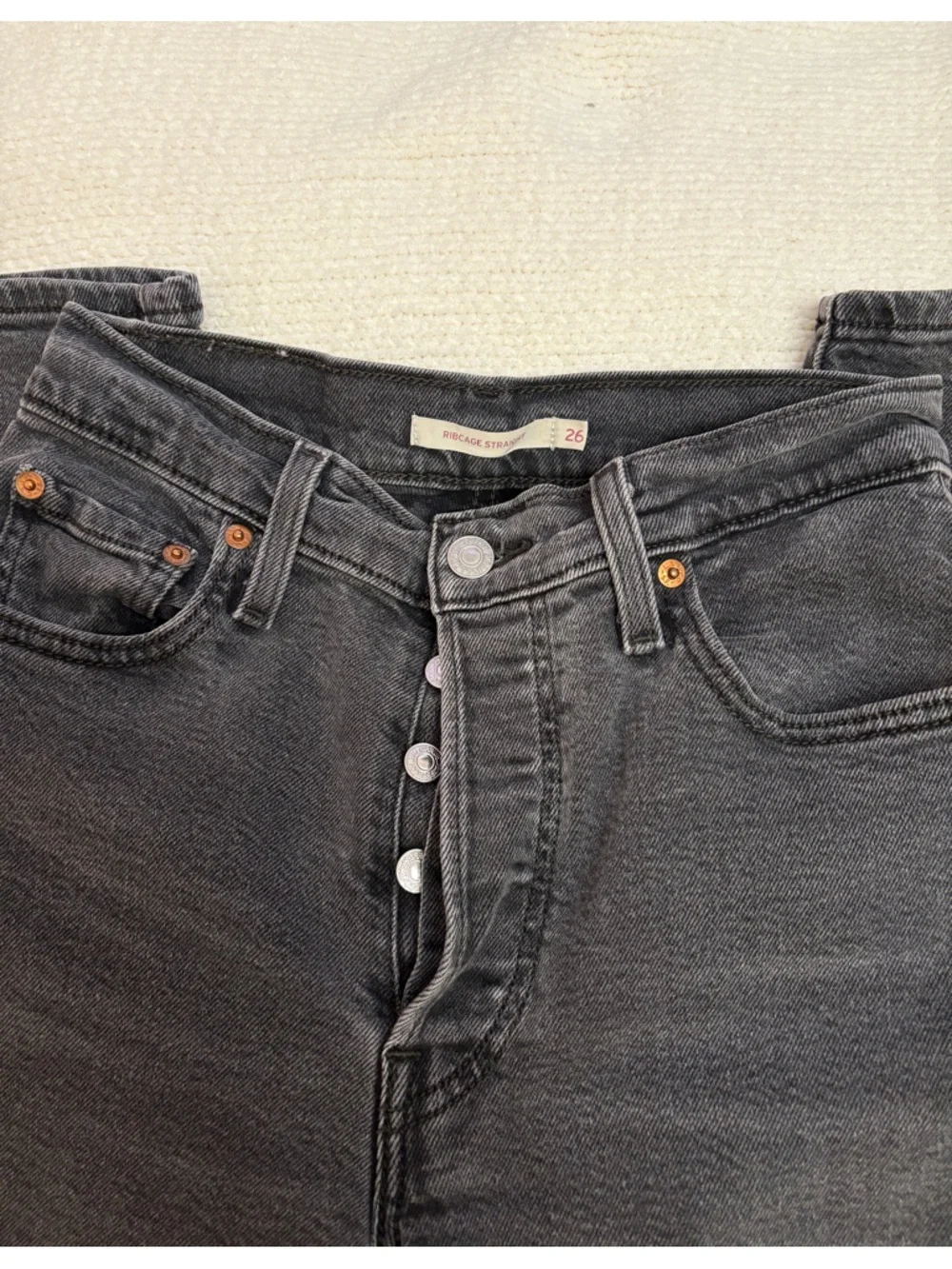 Levi's Black Stonewashed Straight Jeans 🫧